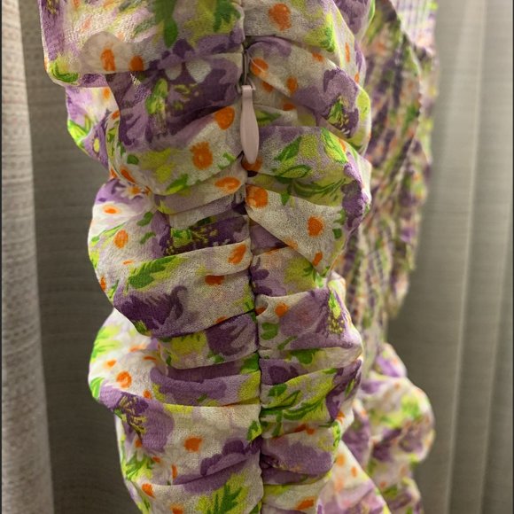 ZARA PRINTED DRAPED DRESS TRF MAUVE - Picture 9 of 14